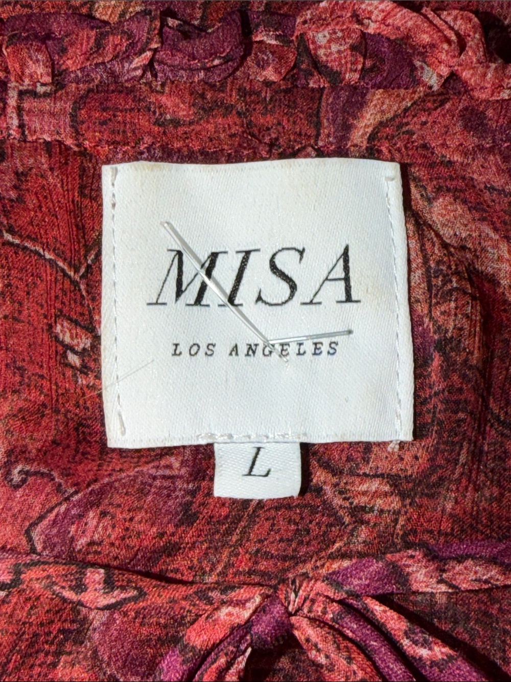 MISA Raffi Top Maroon Ruffle Large Anthropologie - Picture 11 of 13